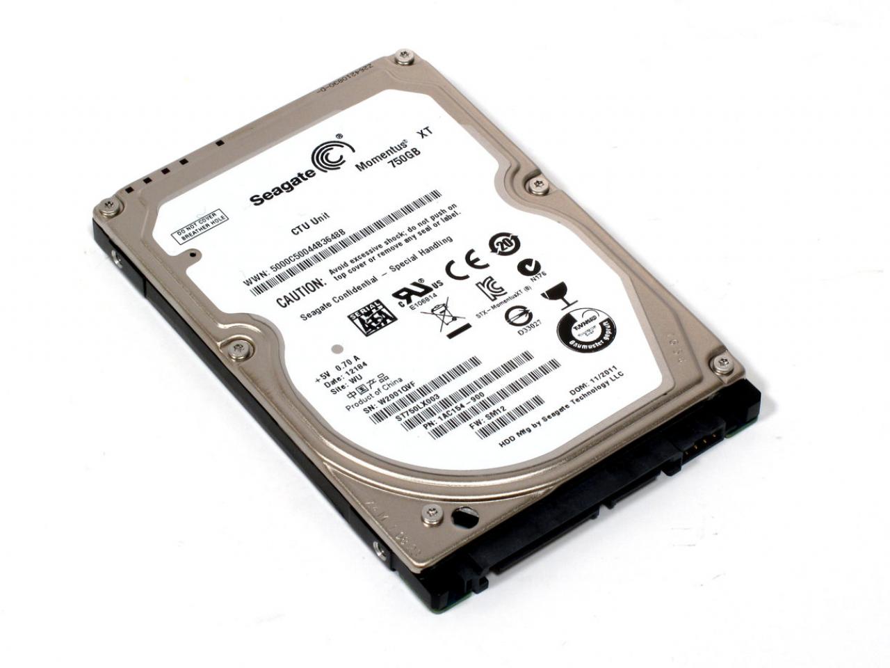 [09/02/2012] Moderne Zeiten 2: 2,5-Zoll-HDDs, beispielhaft eine Seagate Momentus XT II (750GB) mit Flash-Cache-Unterstützung