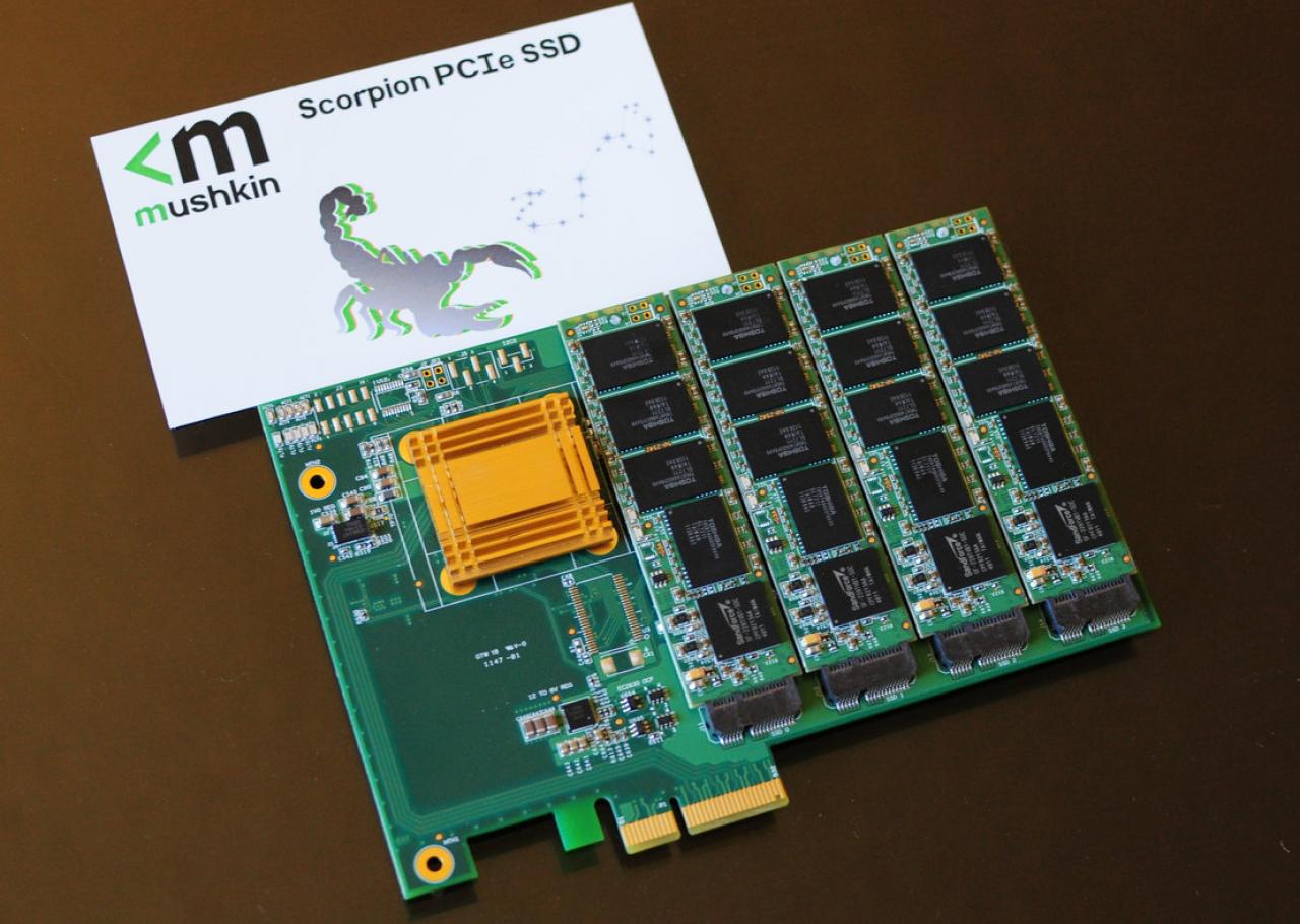 [09/02/2012] SSD auf PCI-Express: Mushkin Scorpion, per mSATA erweiter- oder aufrüstbare PCIe-SSD