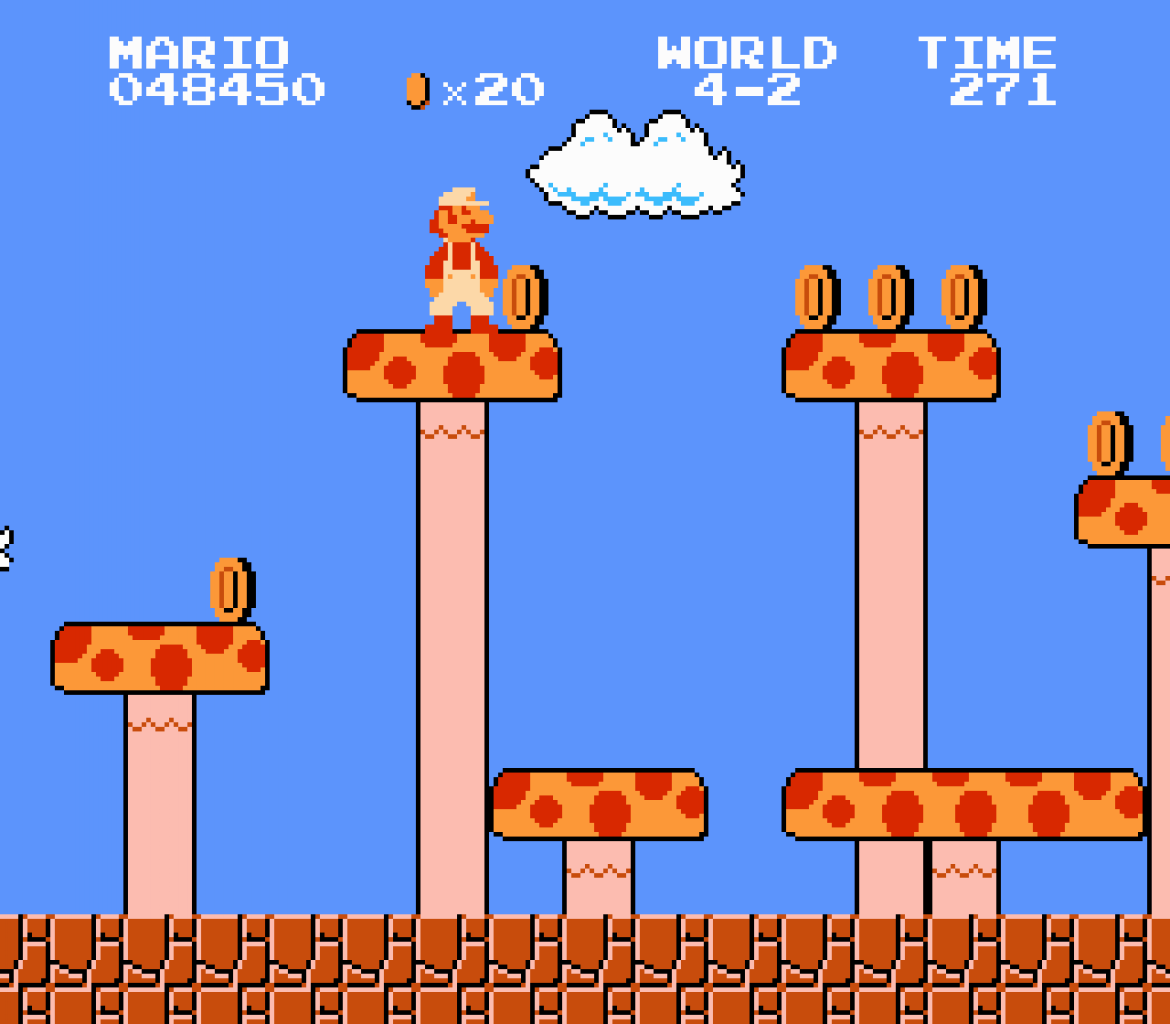 [11/02/2012] Super Mario Bros. (1985): Einer der bekanntesten Videospielhelden der Geschichte wurde im Jahr 1985 geboren. Zwar war der sympathischer Klempner schon vorher in Donkey Kong zu sehen, allerdings beginnt erst mit Super Mario Bros. Marios Aufstieg zum Weltruhm.