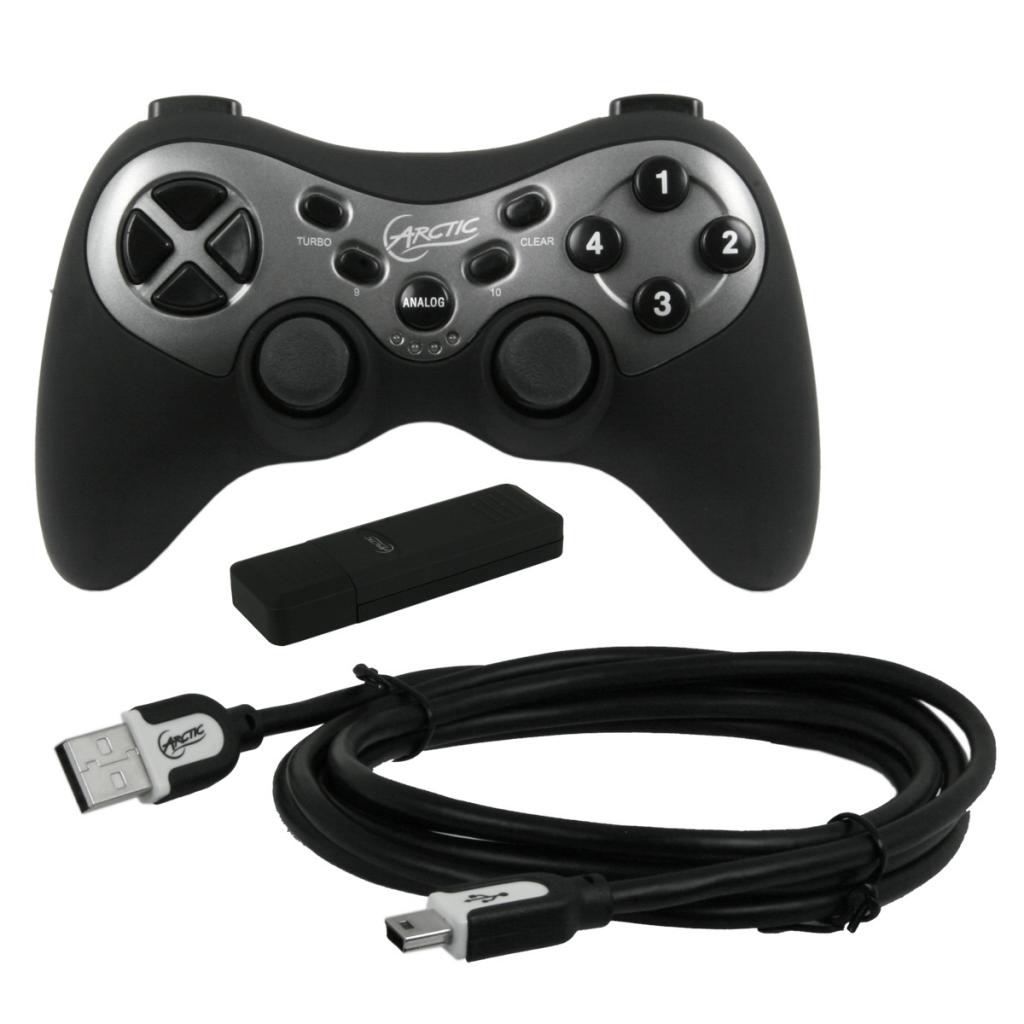 [25/03/2012] Das USB Wireless Gamepad lässt sich während des Spielens aufladen und hält drahtlos 30 Stunden durch. (4)