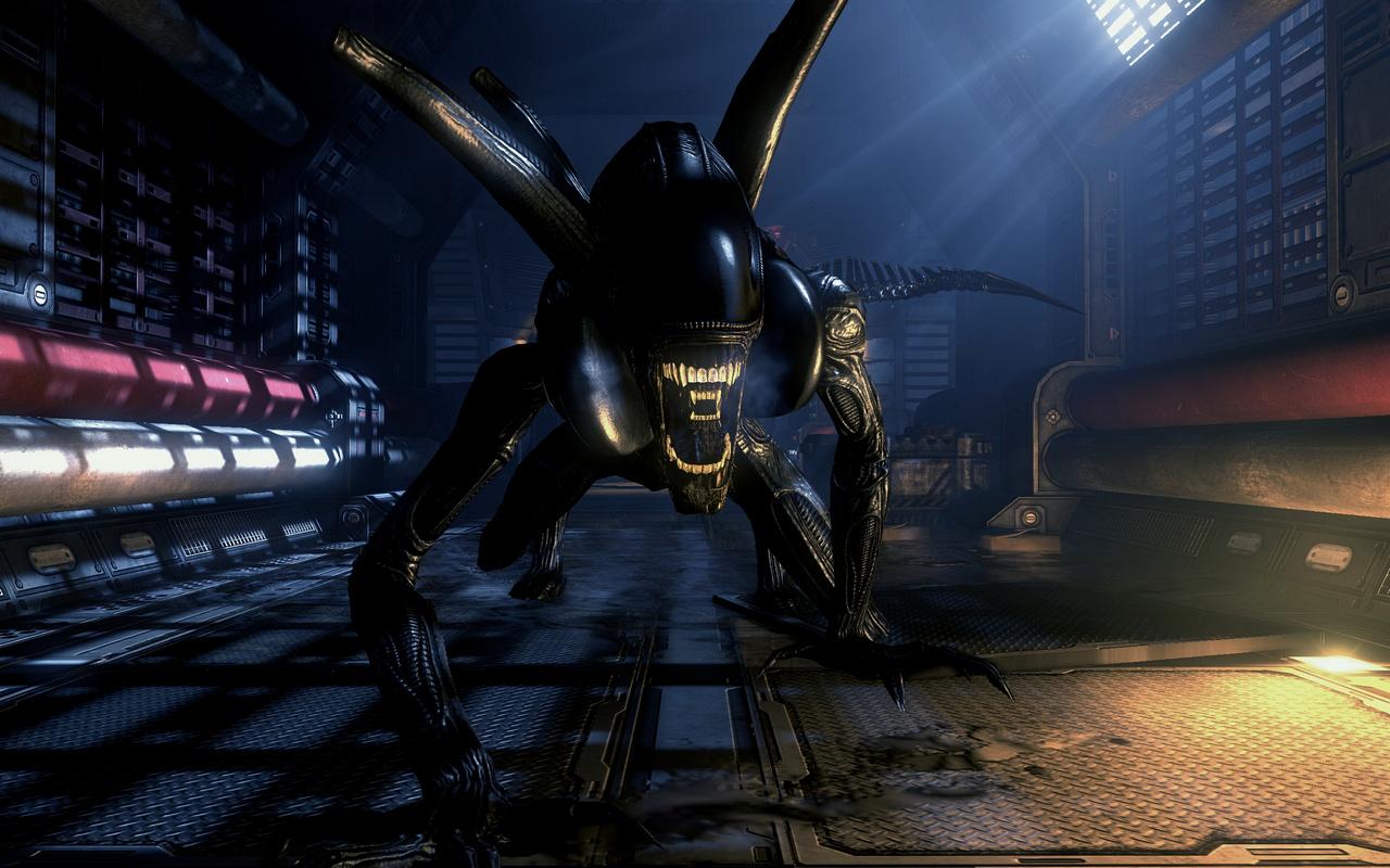 [26/03/2012] Aliens vs. Predator in voller DX11-Optik (4x MSAA, Tessellation, erweiterte Soft-Shadows) halbiert die Fps - eine recht fordernde Sache [im Bild: der nicht indizierte Benchmark]
