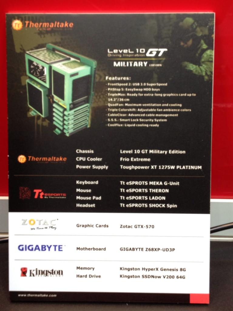 [08/03/2012] Cebit 2012: Thermaltake zeigt waffenstarrendes Level 10 GT in der Military und CoD-Edition (7)
