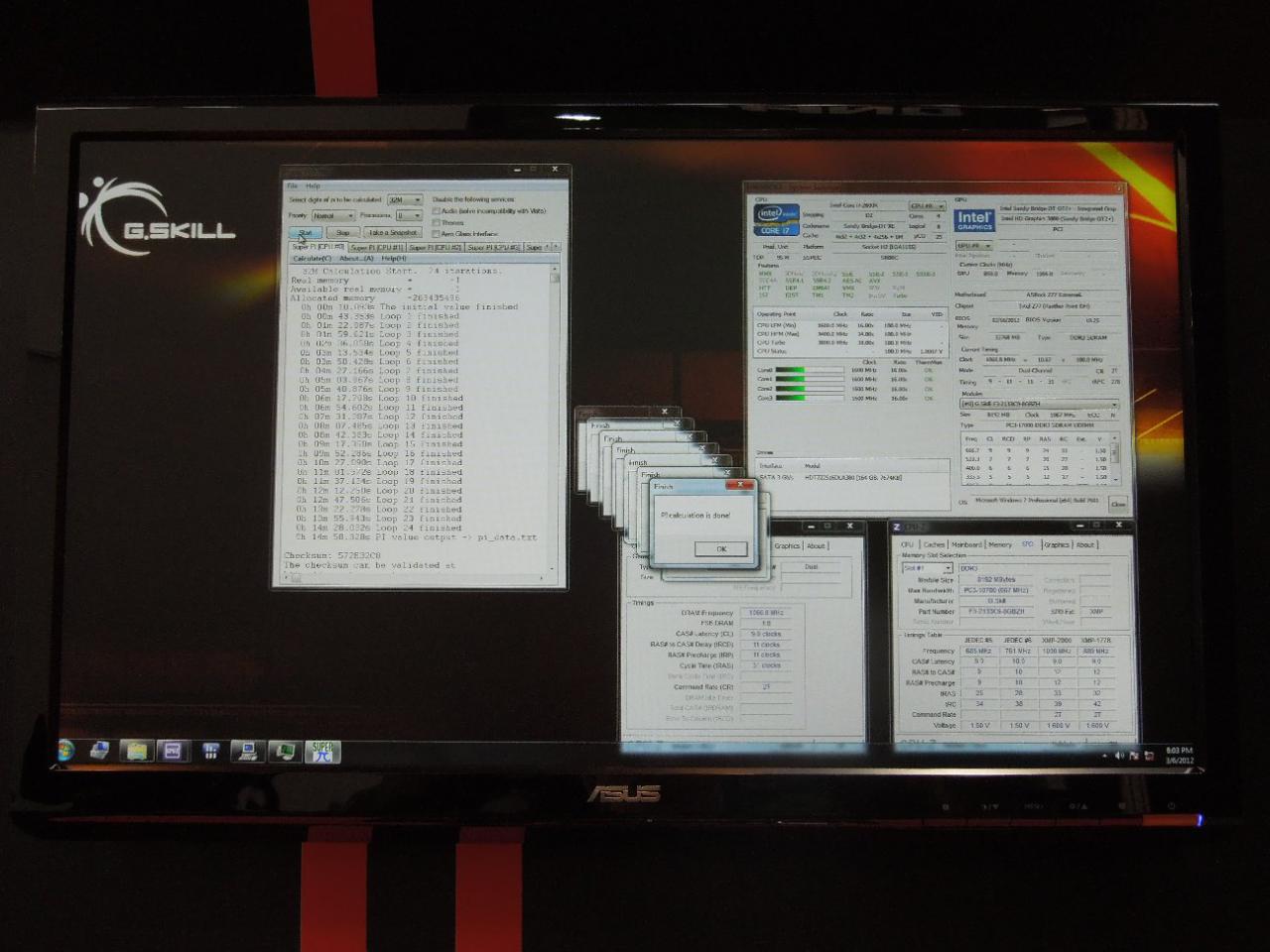 [06/03/2012] Cebit 2012: G.Skill zeigt 32 GByte DDR3-2133 auf Z77 und weitere Overclocking-Ergebnisse (3)