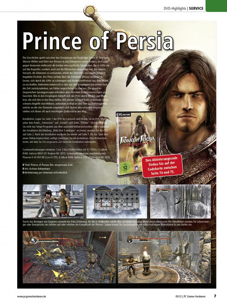 [30/03/2012] PCGH 05/2012: Vollversion Prince of Persia: Vergessene Zeit
