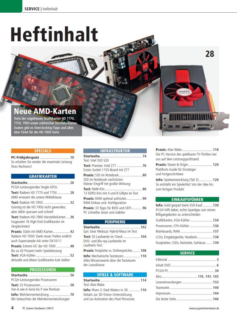 [02/03/2012] PC Games Hardware 04/2012: Inhaltsverzeichnis
