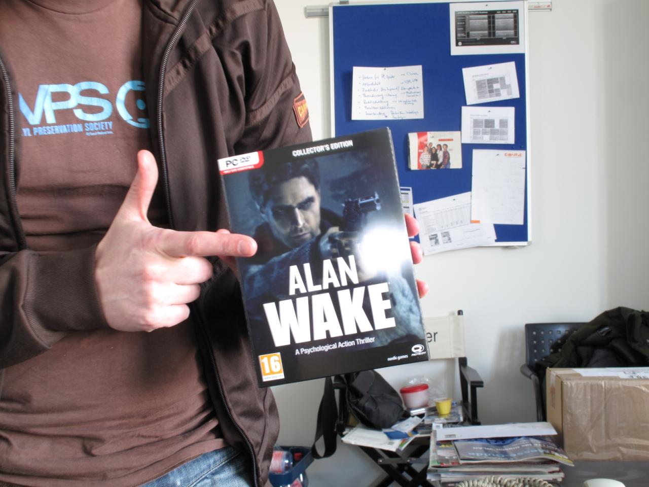 [09/03/2012] Bei der ganzen Arbeit darf natürlich auch der Spaß nicht zu kurz kommen. Für Chefredakteur Thilo heißt das Objekt der Begierde Alan Wake.