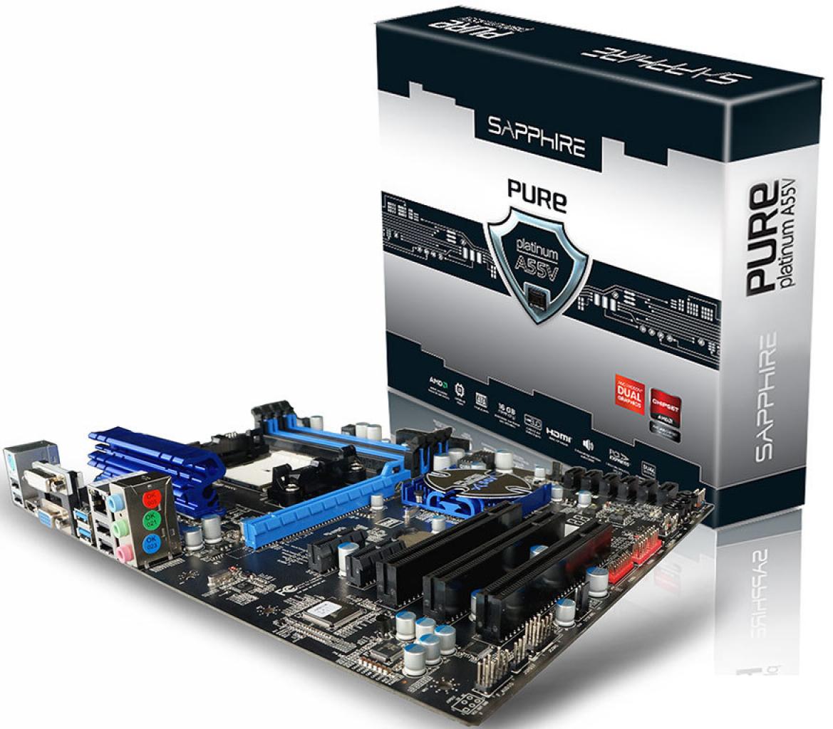 [27/03/2012] Sapphire kündigt Pure Platinum A55V-Mainboard für Sockel FM1-Prozessoren an (1)