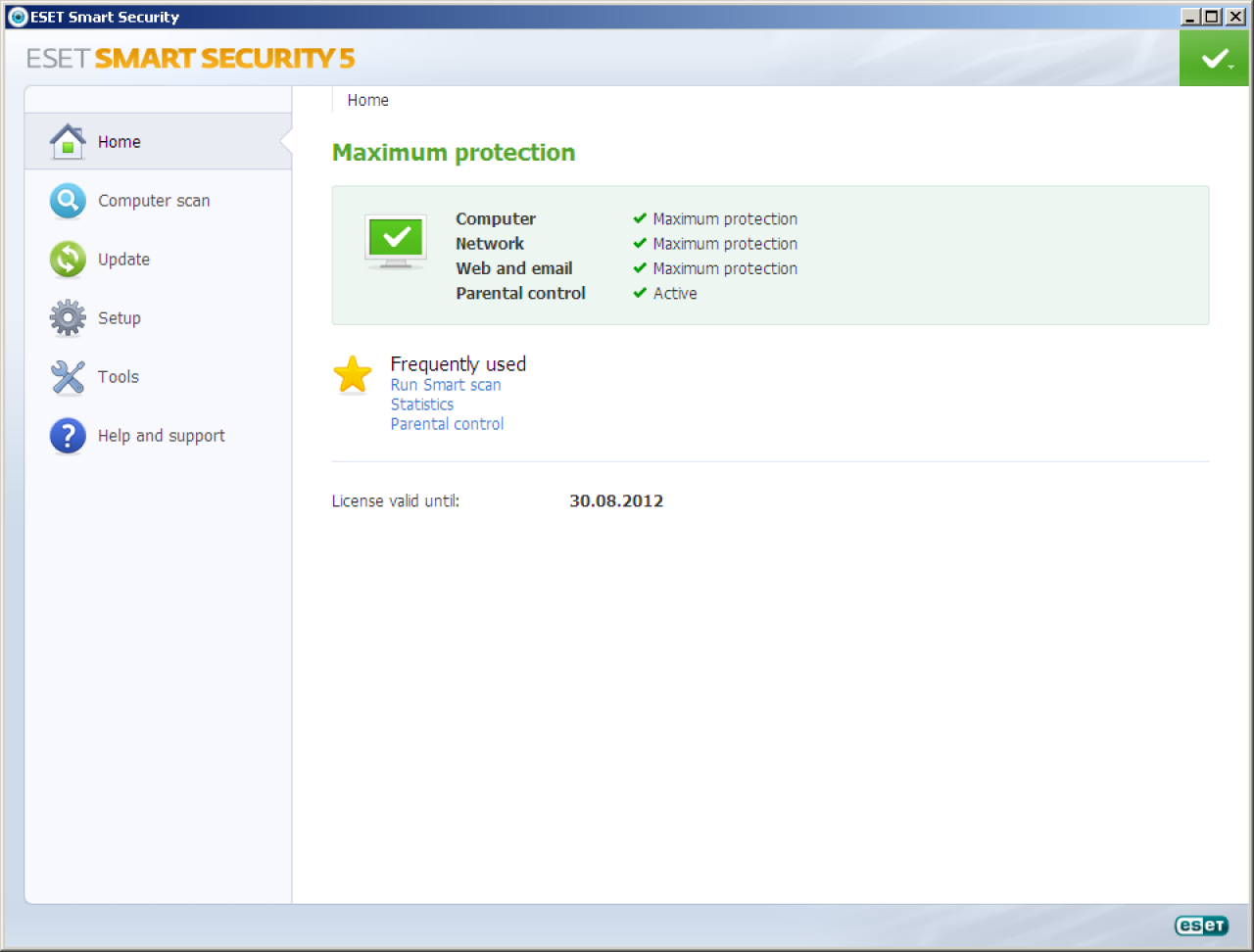 [23/03/2012] ESET Smart Security 5.0 (www.eset.com): Schutzwirkung: 3,5 Punkte; Reparaturleistung: 2,0 Punkte; Benutzbarkeit: 5,5 Punkte - Gesamt: 11,0 Punkte
