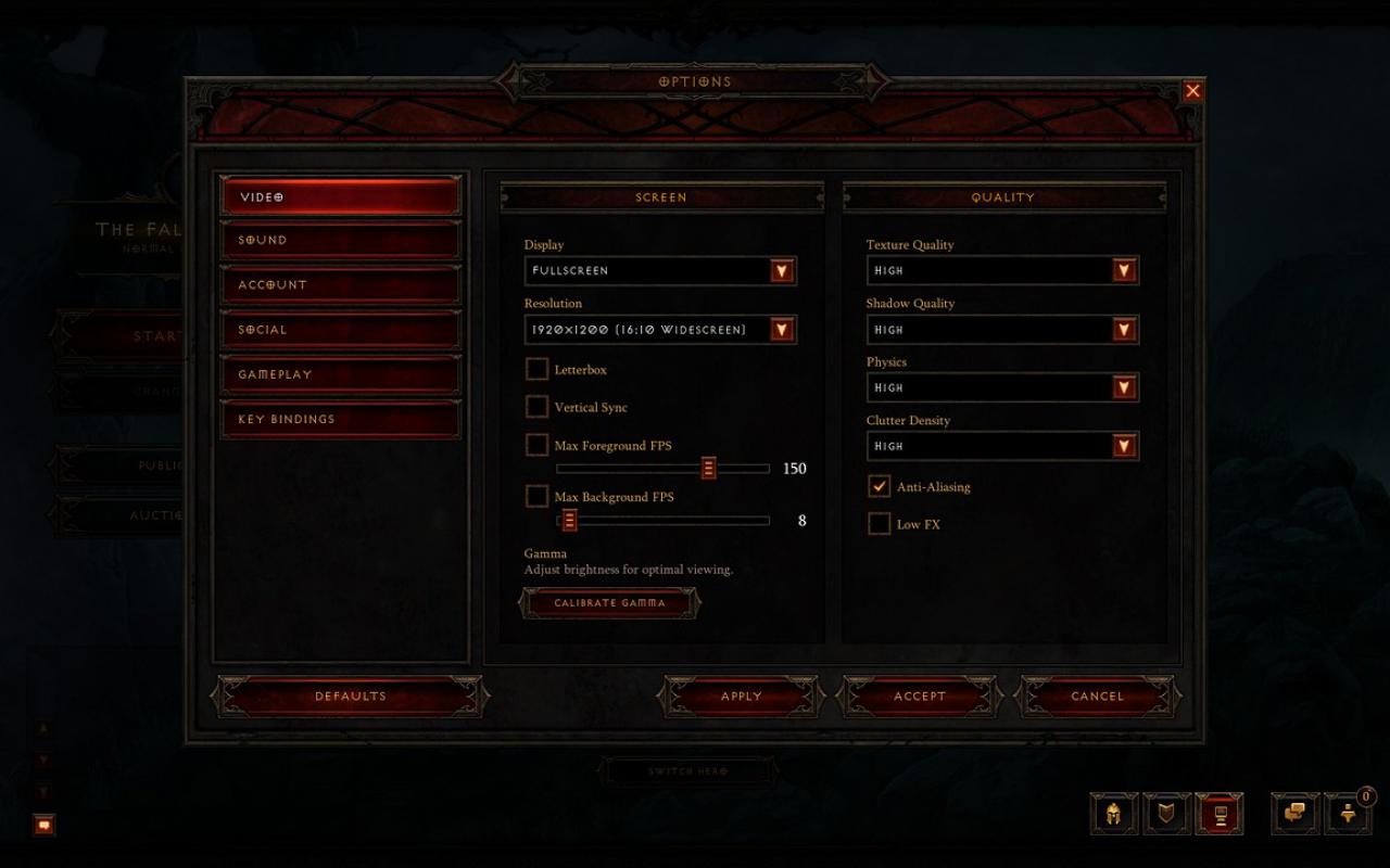 [20/04/2012] Grafiksettings: In unserer nächsten Ausgabe finden Sie ausführliche Hilfestellung, um die Settings für Diablo 3 ideal einzustellen. Für die Beta: Anti-Aliasing kostet wenig Leistung und kann angeschaltet werden. Texturqualität kann auf 