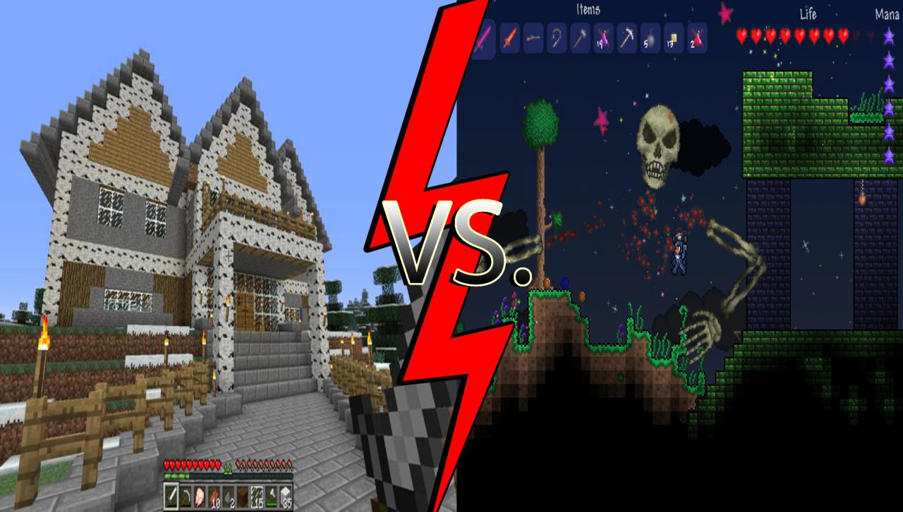 [18/04/2012] Minecraft vs. Terraria: Pixel-Grafik, Sand-Box-Gameplay und Liebe zum Detail. Diese Eigenschaften treffen nicht nur auf den Indie-Hit Minecraft zu, sondern auch auf das erst kürzlich erschienene Terraria. Dieser Titel orientiert sich nämlich an seinem großen Vorbild Minecraft, den Erfolg hat Terraria immerhin schon nach gemacht.
