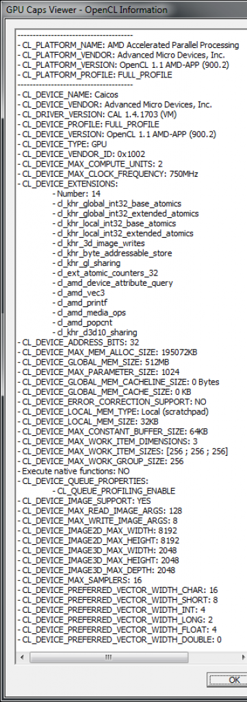 [25/04/2012] GPU Caps Viewer: OpenCL-Details AMD Radeon