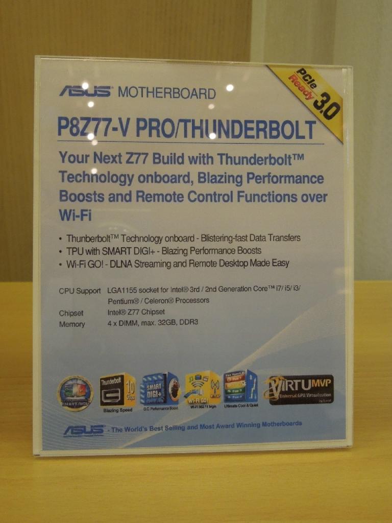 [21/05/2012] Asus zeigt zwei Sockel-1155-Mainboards mit Thunderbolt-Unterstützung (1)
