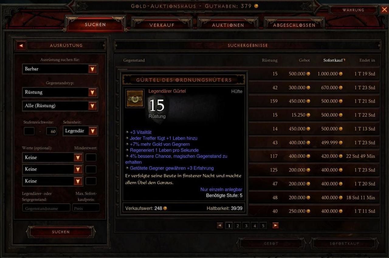 [16/05/2012] Diablo 3 Auktionshaus: Kommentar zur Rechtslage bei virtuellen Gegenständen