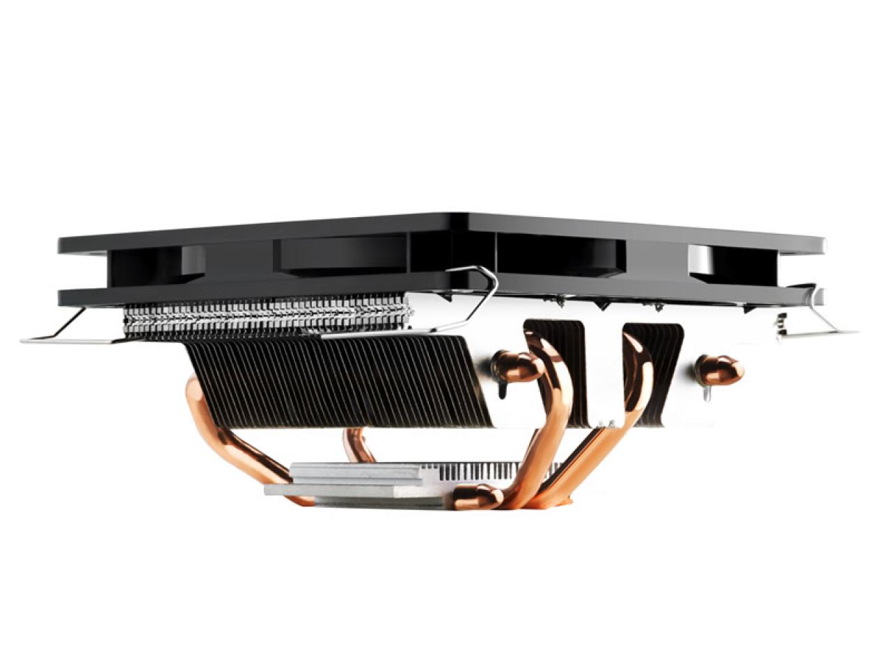 [16/05/2012] Während die Konkurrenz meist Lamellen mit gleichbleibender Breite verwendet, baut der Coolermaster Gemini II M4 im Randbereich besonders flach, nutzt den Raum direkt über der CPU aber um so besser. 