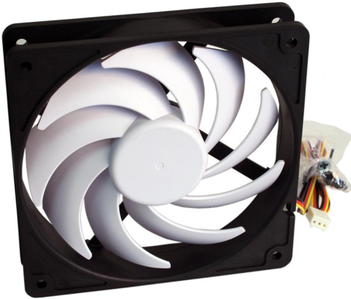 [31/05/2012] Der Swiftech Helix 120 ist optisch eher schlicht gehalten.
