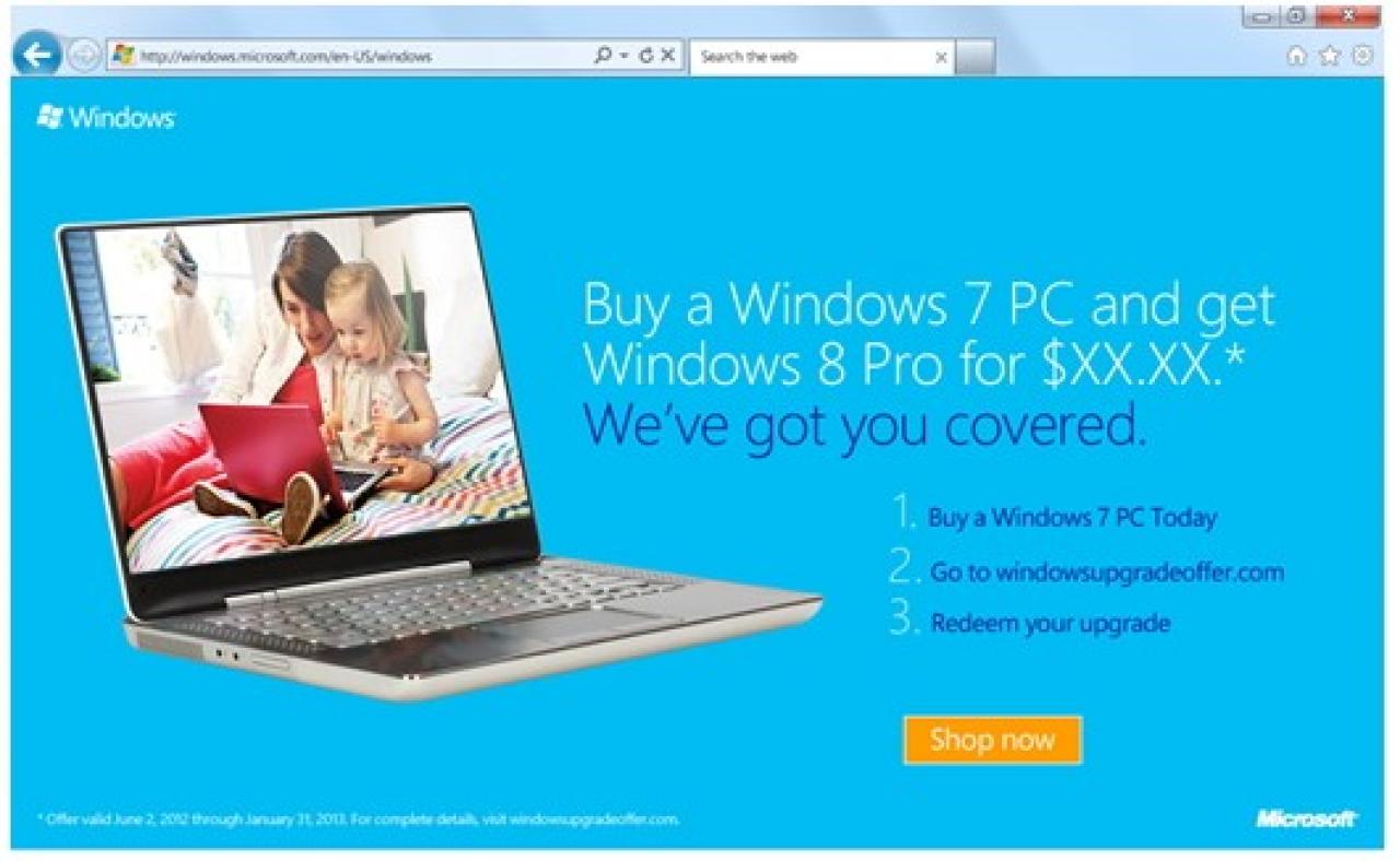[15/05/2012] Windows 8: Windows-7-PCs erhalten Update-Option auf Pro-Version