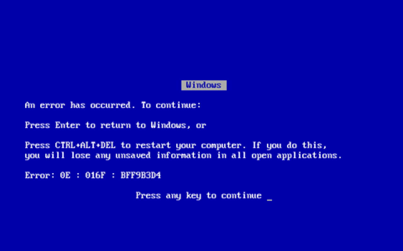[22/06/2012] Ein Bluescreen aus Windows 98...