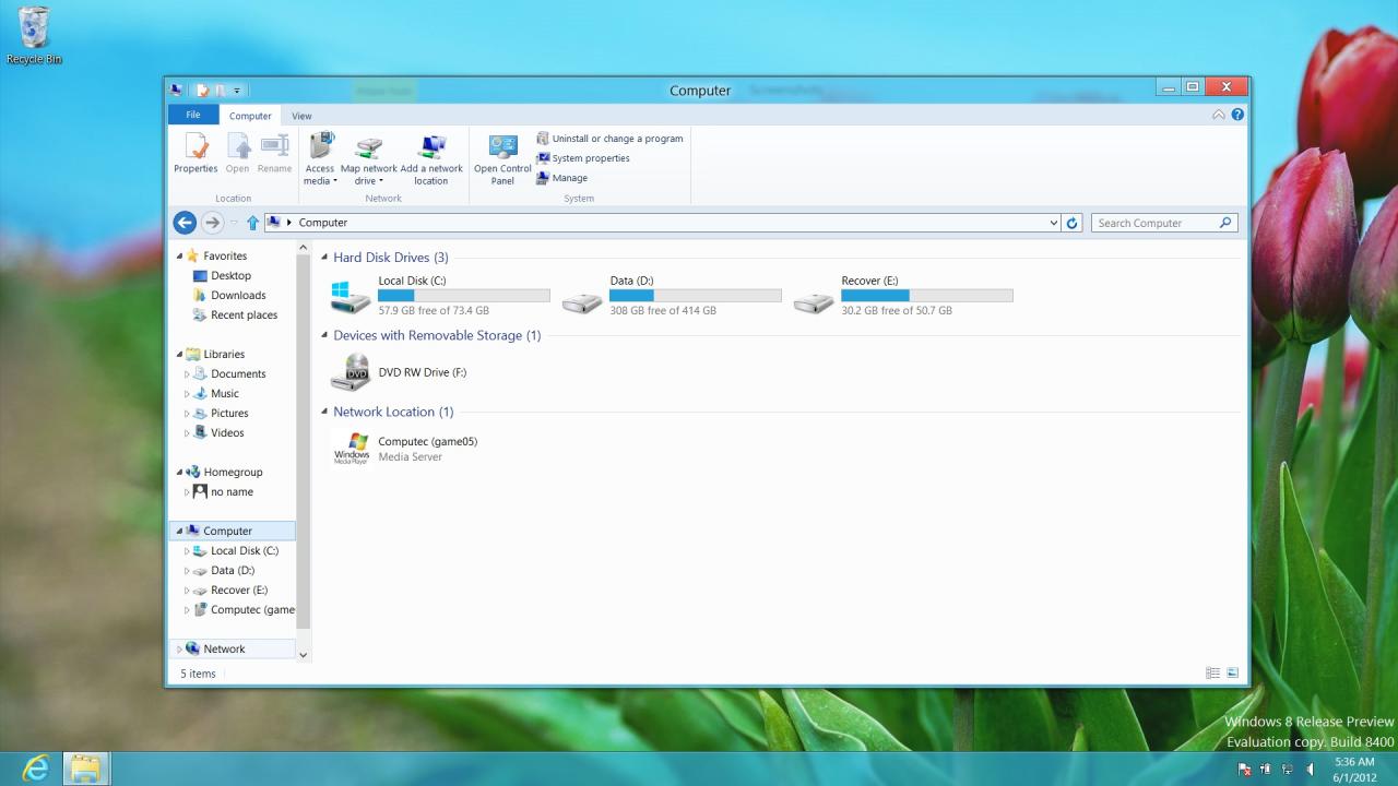 [22/06/2012] ...und das funktionsidentische Fenster von Windows 8.