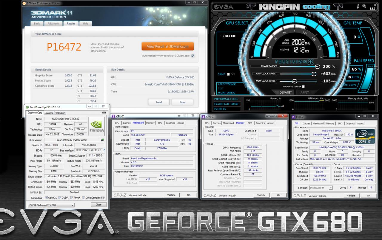 [21/06/2012] EVGA Classified GTX 680: Neuer GPU-Taktrekord mit über 2 GHz erreicht