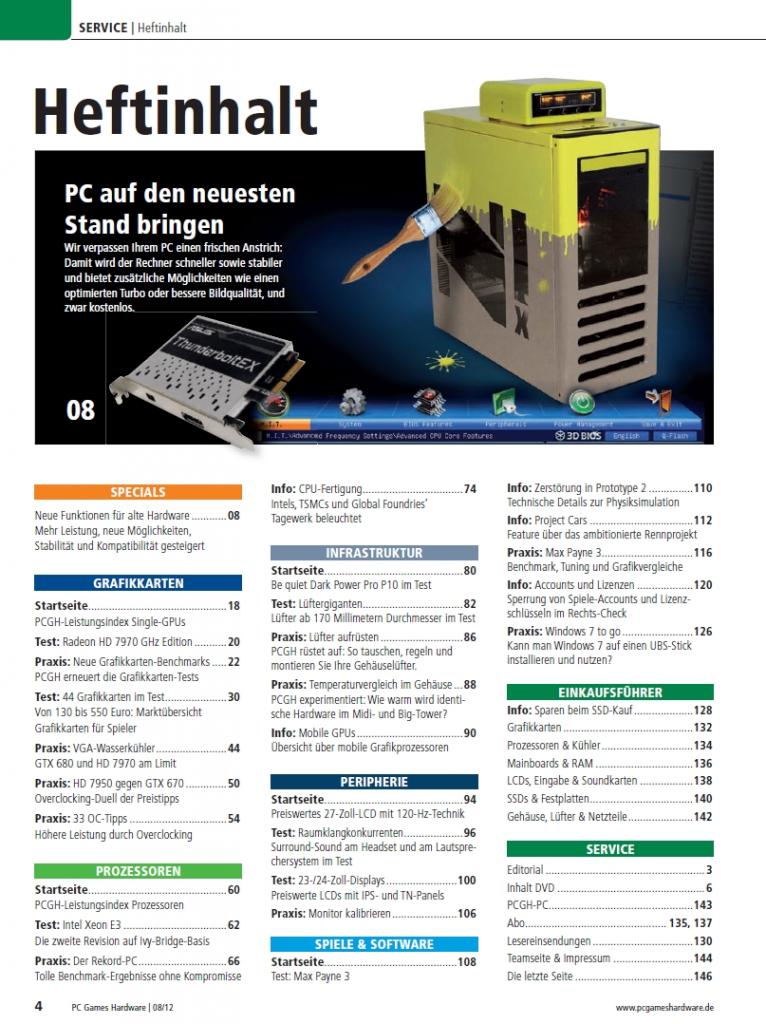[27/06/2012] PCGH 08/2012: Inhalt