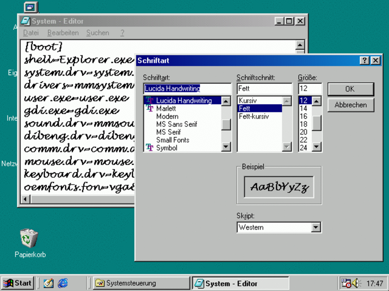 [22/06/2012] Der Editor in Windows 98....