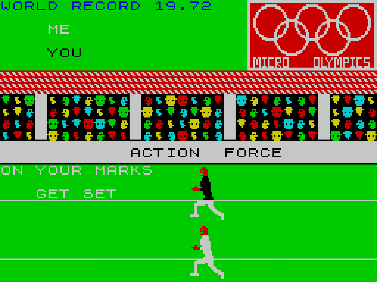 [19/07/2012] Olympia: Micro Olympics bot schon im Jahr 1984 einige Action für alle Olympia-Fans. Neben verschiedenen Läufen konnten Sie hier auch Speer-, Hammer- oder Diskuswerfen ausprobieren.