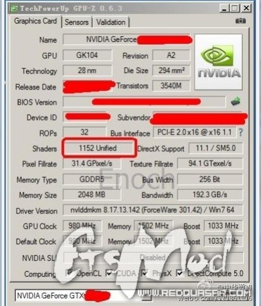 [30/07/2012] Geforce GTX 660 Ti: Weitere Details durchgesickert (3)