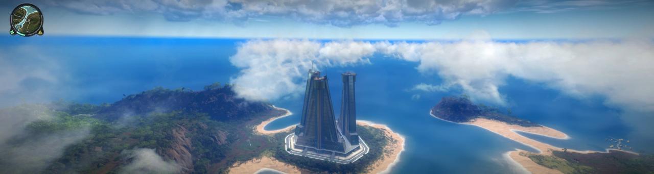 [26/07/2012] Just Cause 2 (Nvidia Surround; DX10; 4x ingameAA; First-Person-Mod; HD-Clouds Mod; HighResMoon&EnhancedStars Mod; Increased Grapple Range&Speed-Mod)(Mit GPU Water Simulation und SSAO; Alles mit max. Details sozusagen; 72% JPEG-Kompression) von -Lucky+Devil-
