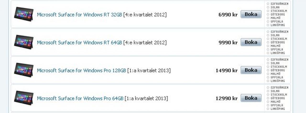 [27/07/2012] Schwedischer Shop verkauft Microsoft Surface mit Phantasie-Preisen