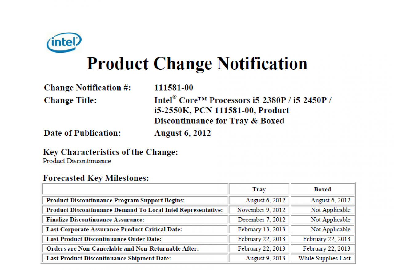 [07/08/2012] Sandy Bridge: Intel lässt drei Modelle ohne iGPU auslaufen (2)