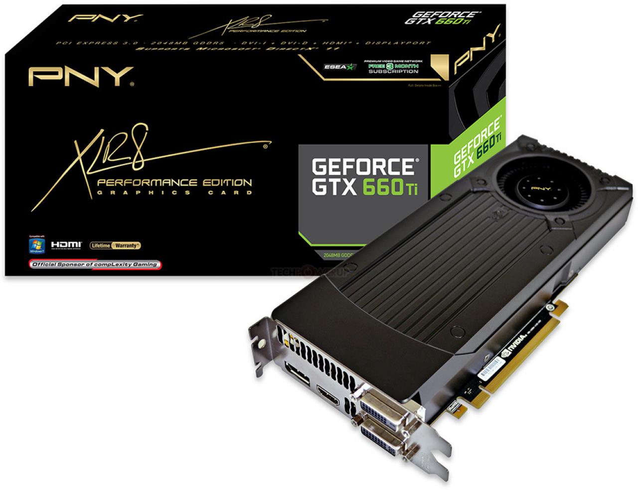 [17/08/2012] Die PNY XLR8 GeForce GTX 660 Ti 2048MB GDDR5 mit 915/980/3004 MHz.
