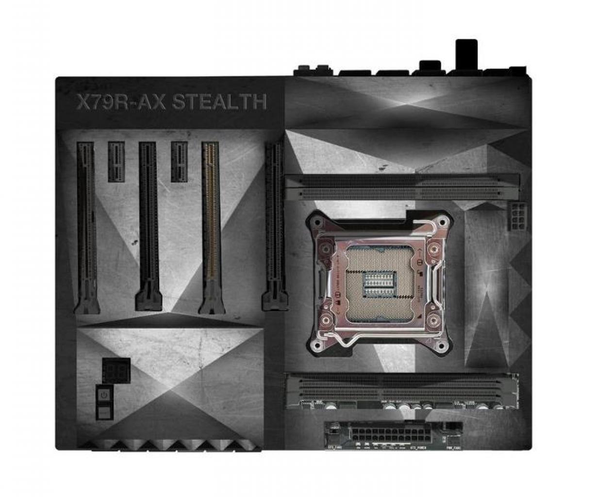 [20/08/2012] ECS stellt neues Konzept-Motherboard X79R-AX Stealth für Sockel 2011 vor