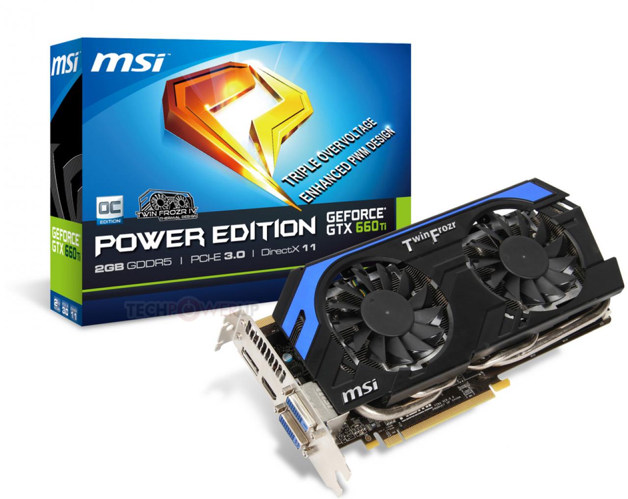 [16/08/2012] MSI N660Ti PE 2GD5 & N660Ti PE 2GD5/OC: Also ein Standardtaktmodell mit Custom-Kühler und ein übertaktetes mit 1019 MHz Kerntakt.