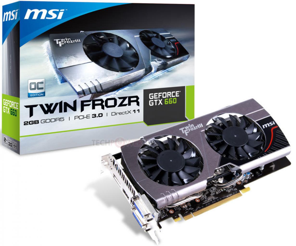 [13/09/2012] MSI Geforce GTX 660 TwinFrozr III mit Referenztakt oder als OC-Modell mit 1.033/1.098/3.004 MHz.