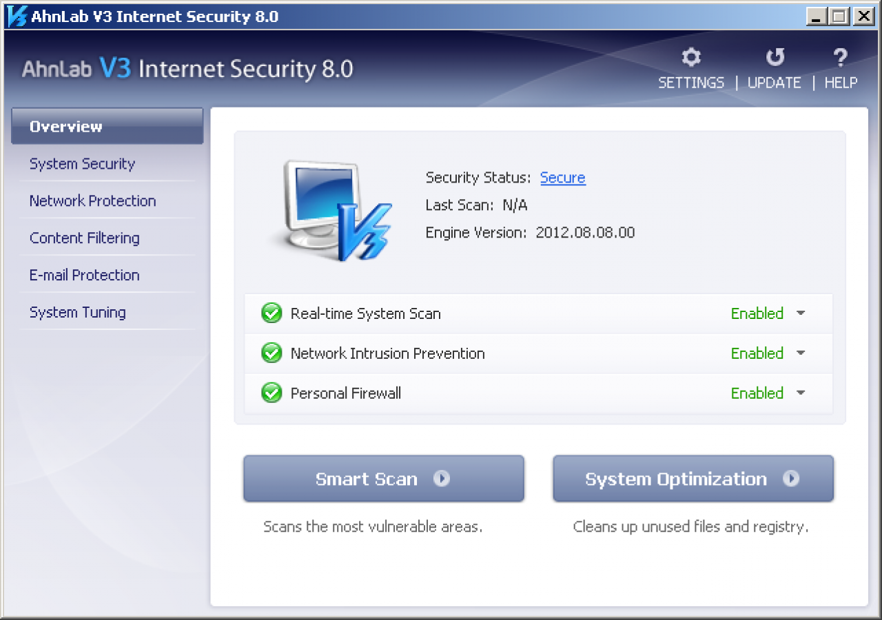 [17/09/2012] Consumer Platz 23: AhnLab V3 Internet Security 8.0 (122682) - Schutzpunktzahl: 2,0 Reparaturpunktzahl: 4,0 Bedienbarkeitspunktzahl: 4,0 Gesamtpunktzahl: 10,0 Zertifikat: nein