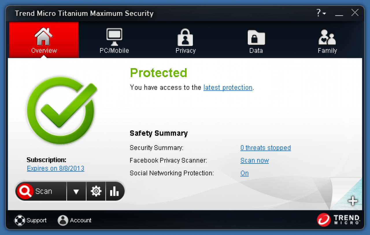 [17/09/2012] Consumer Platz 18: Trend Micro Titanium Maximum Security 2012 V5.2/6.0 (122650) - Schutzpunktzahl: 4,5 Reparaturpunktzahl: 3,5 Bedienbarkeitspunktzahl: 3,5 Gesamtpunktzahl: 11,5 Zertifikat: ja