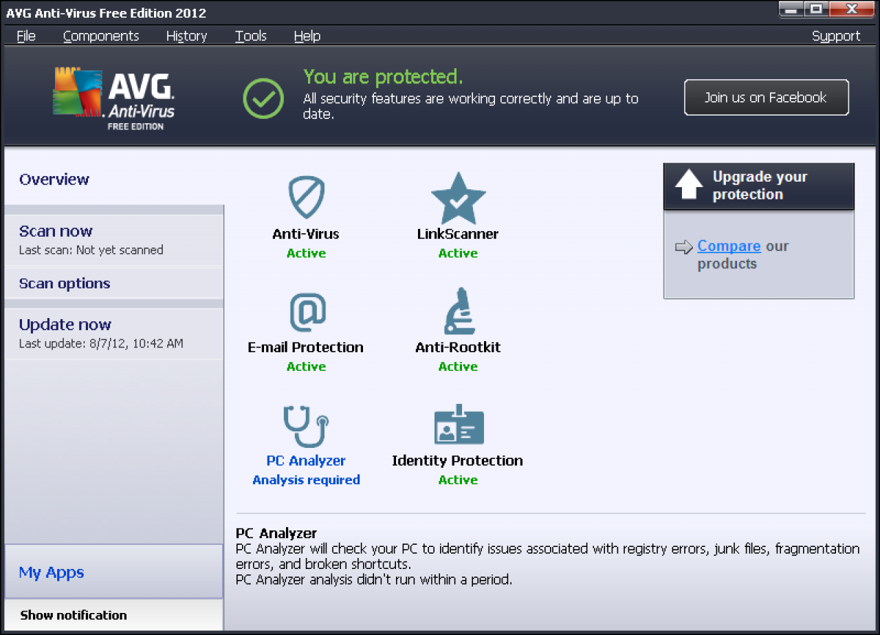 [17/09/2012] Consumer Platz 12: AVG Anti-Virus Free Edition 2012 (122641) - Schutzpunktzahl: 5,0 Reparaturpunktzahl: 4,0 Bedienbarkeitspunktzahl: 4,5 Gesamtpunktzahl: 13,5 Zertifikat: ja