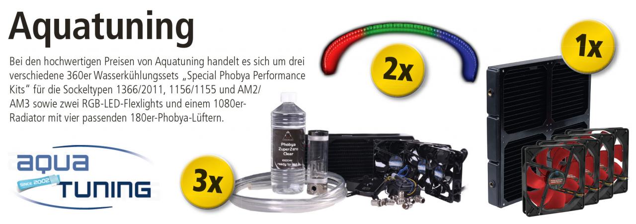 [25/09/2012] Bei den hochwertigen Preisen von Aquatuning handelt es sich um drei verschiedene 360er Wasserkühlungssets 