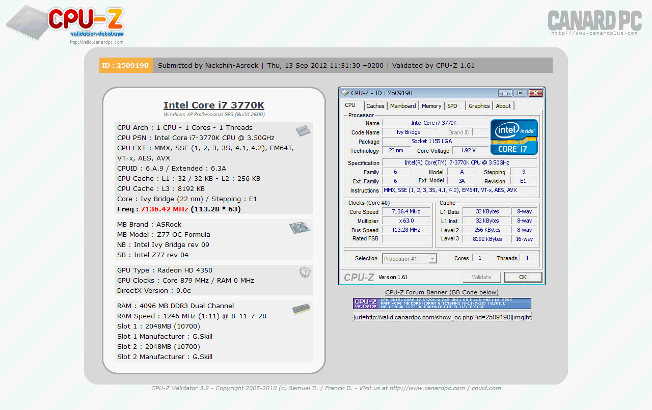 [14/09/2012] Neuer Weltrekord mit Core i7-3770K: Erstmals über 7,1 GHz validiert (1)