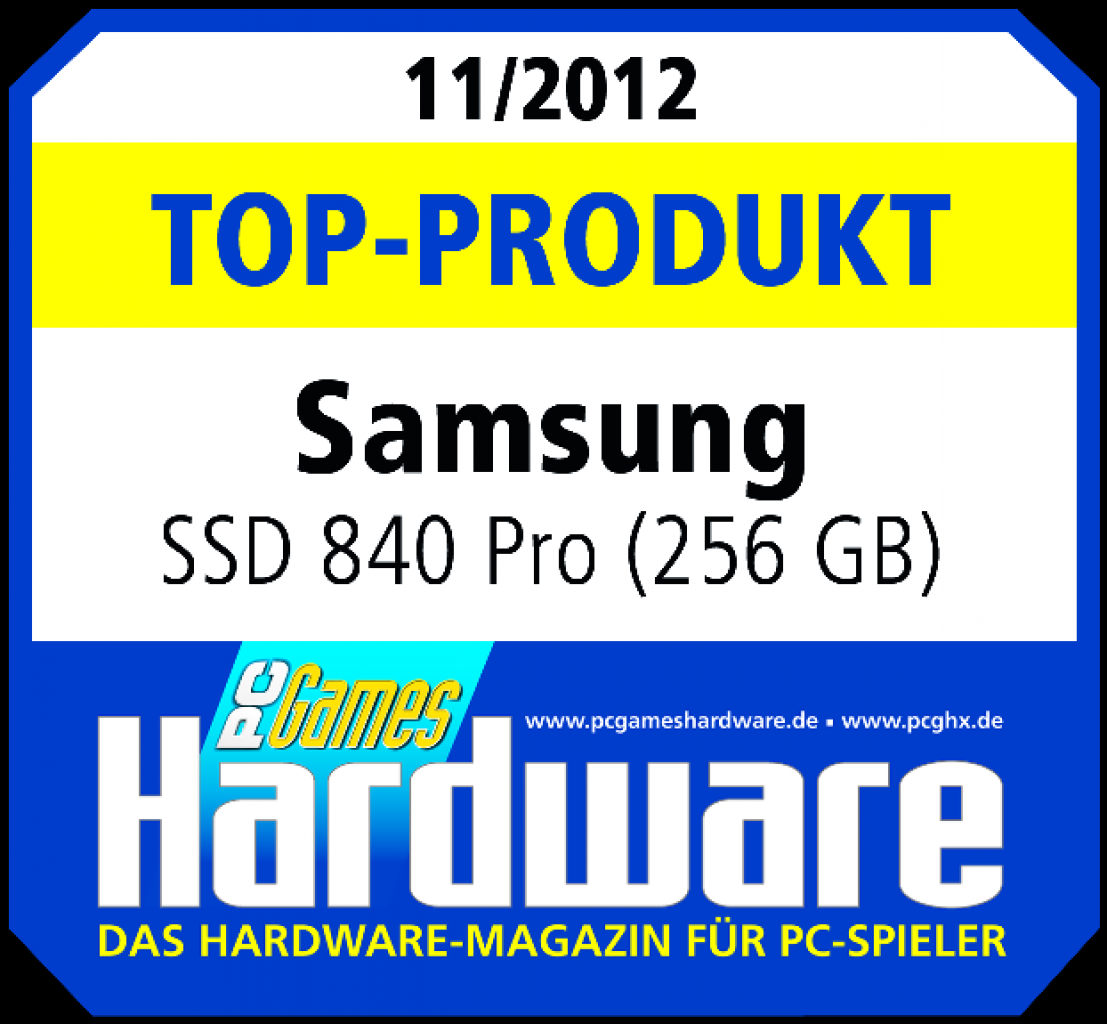 [27/09/2012] PCGH Top-Produkt-Award für die Samsung SSD 840 Pro