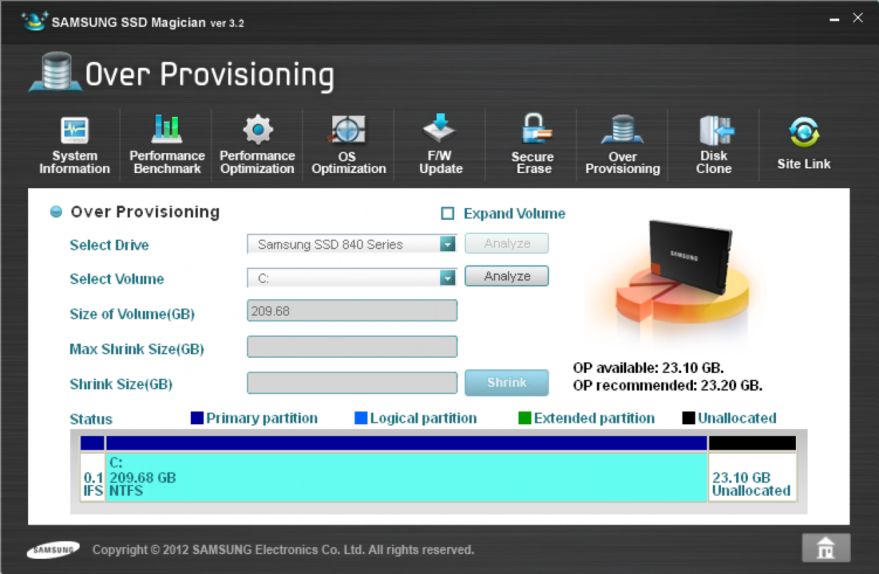 [28/09/2012] Samsung SSD Magician 3.2 07a