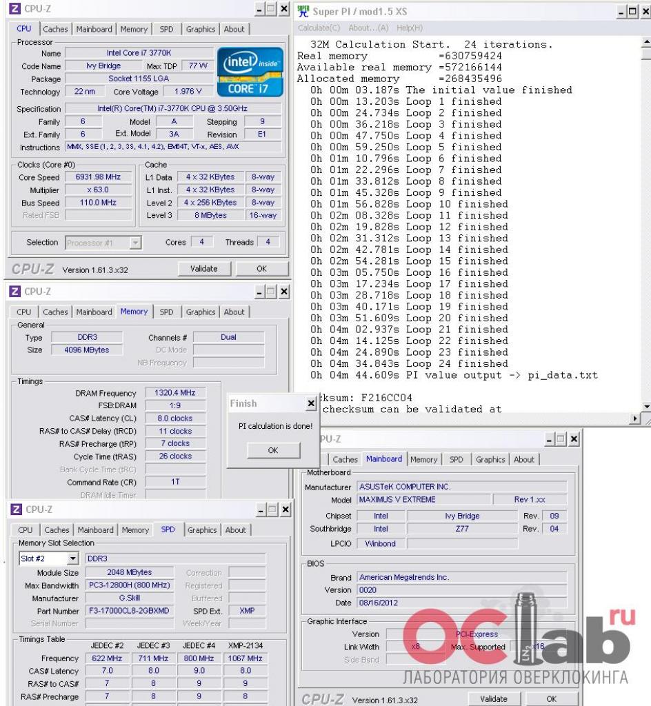 [21/09/2012] Super Pi 32M in 4 Minuten 44,609 Sekunden