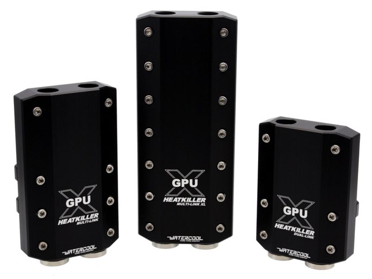 [07/10/2012] Anschlussterminals wurden erstmals von Watercool auf den GPU-Wasserkühlungsmarkt gebracht, doch einen Multi-GPU-Verbinder für bis zu 7 Slots gab es lange Zeit nur bei der Konkurrenz. Der Multi-Link XL behebt den Mangel und kann, genau wie bei Aquacomputer, auch für seriellen Durchfluss konfiguriert werden.