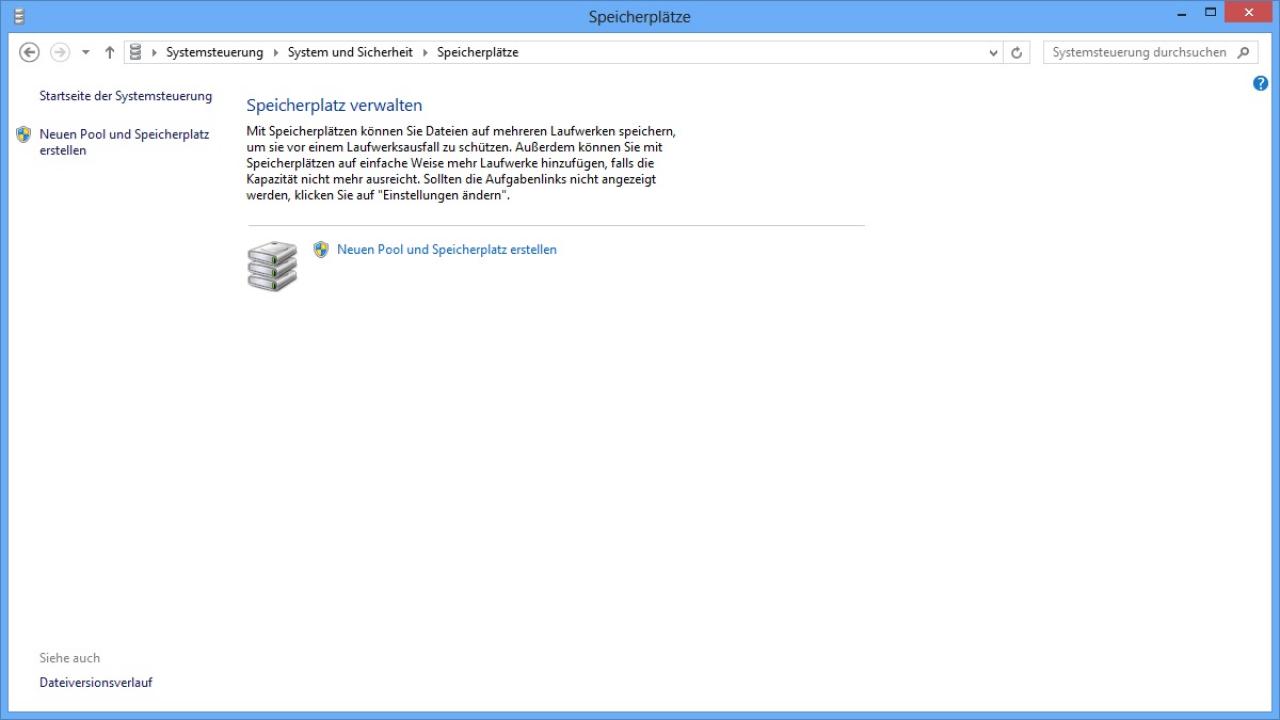 [26/10/2012] Der Speicherpool in Windows 8 erlaubt es Ihnen, völlig automatisch Dateien redundant zu speichern. Windows 8 verwaltet die Konfiguration der Laufwerke automatisch. Unter Windows 7 war noch ein manuell eingerichtetes Hard- oder Software-RAID notwendig. Die Runde geht an Windows 8. 
