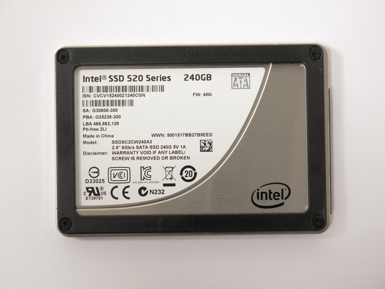[16/10/2012] Die Besten SSDs mit 240/256 GB: Intel SSD 520 Cherryville 240GB (Link zum PCGH-Preisvergleich powered by Geizhals)