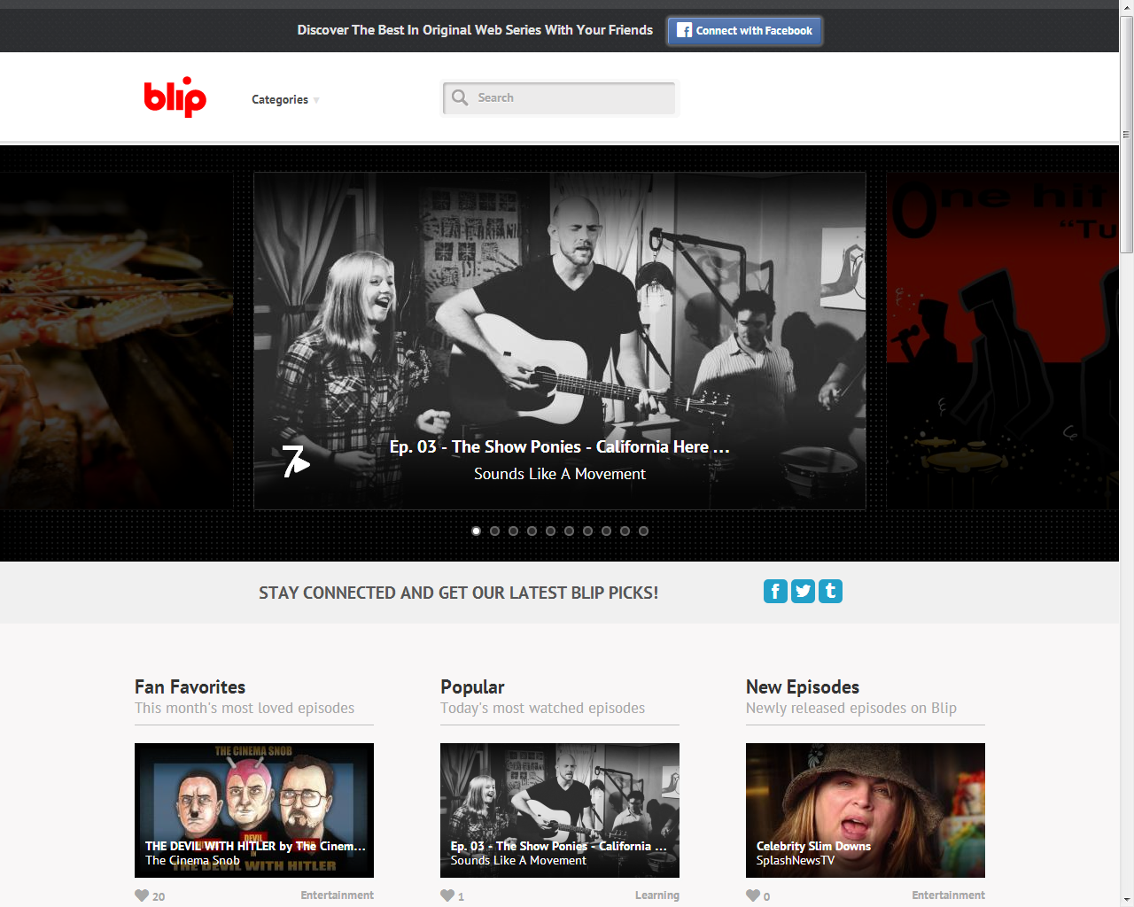 [29/11/2012] Alternativen zu Youtube: Blip - Ein kleineres Videoportal mit Fokus auf Webserien. Klick