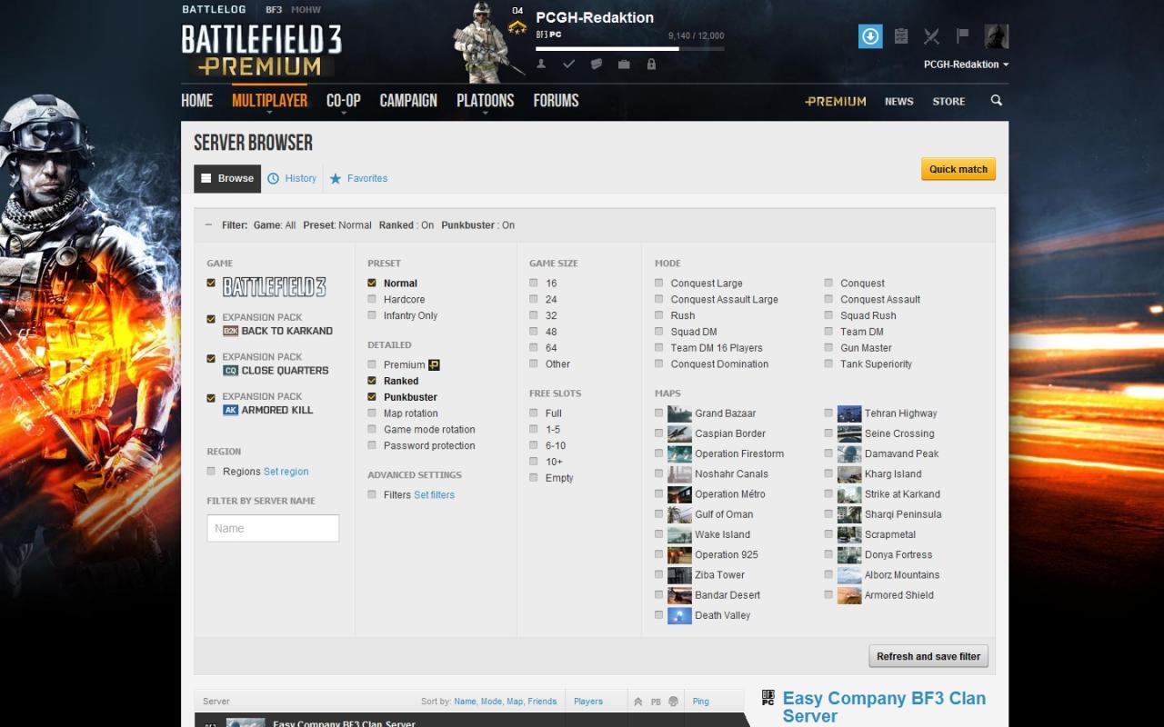 [07/11/2012] Das Battlelog: Neue Funktionen wie aussagekräftige Statistiken sollen das Battlelog verbessern.