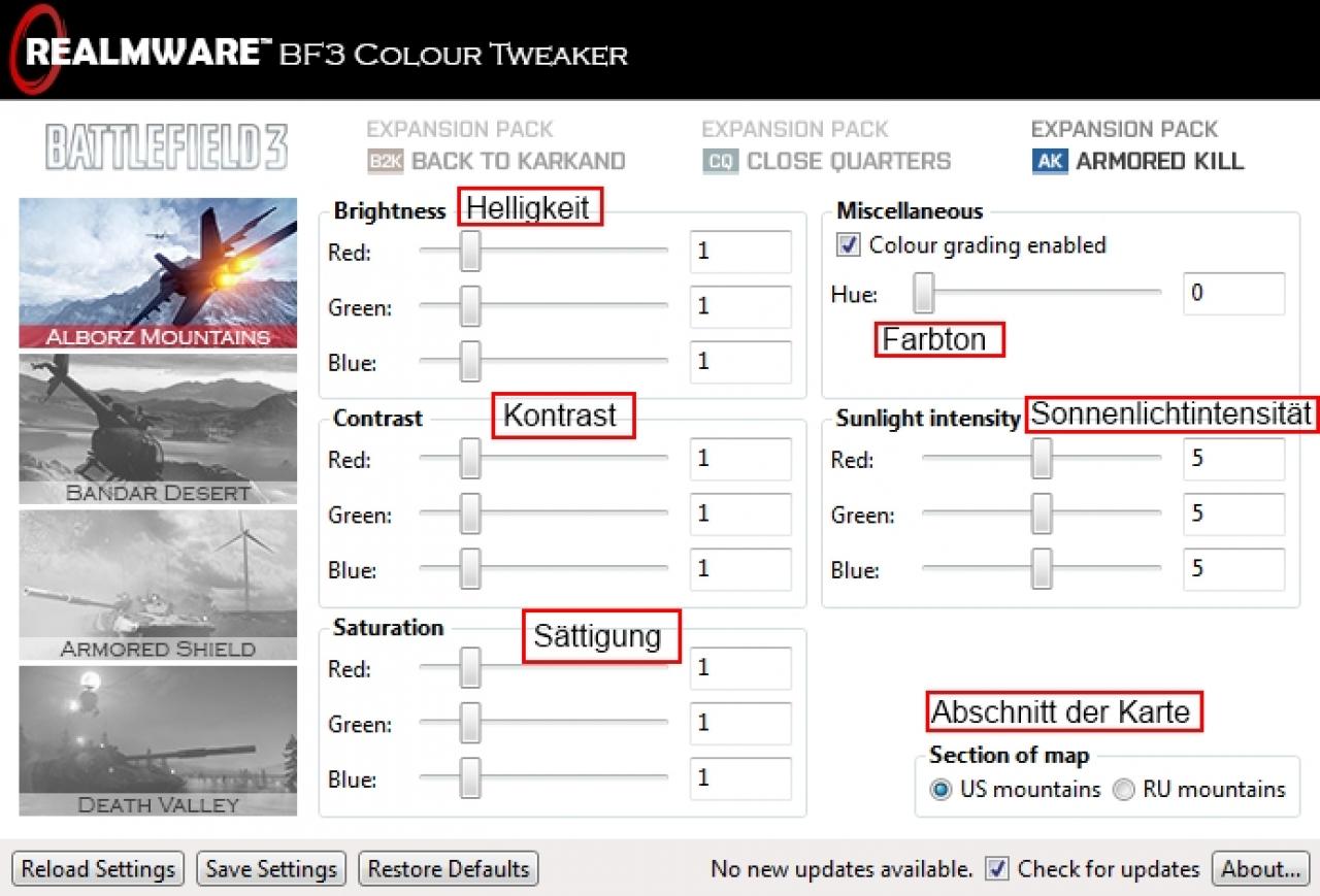 [05/11/2012] BF3 - Colour Tweaker erklärt