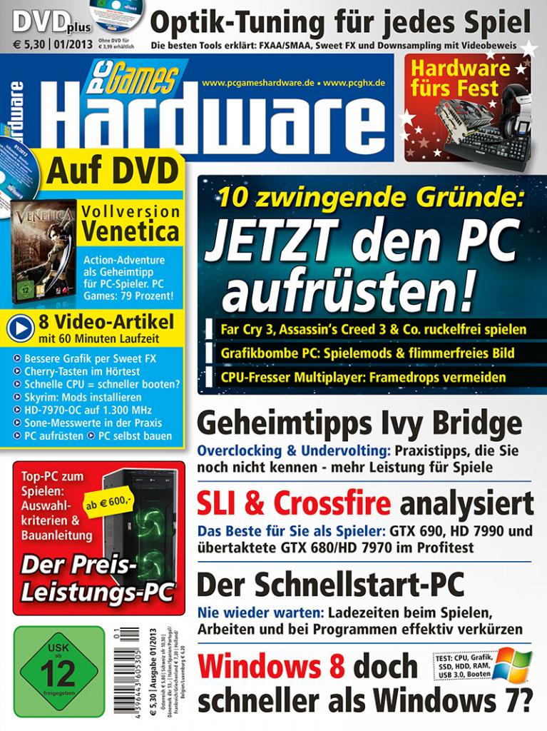 [30/11/2012] DVD-Umschlag (PC Games Hardware 01/2013; ab 5.12. und 5,30 EUR im Handel)