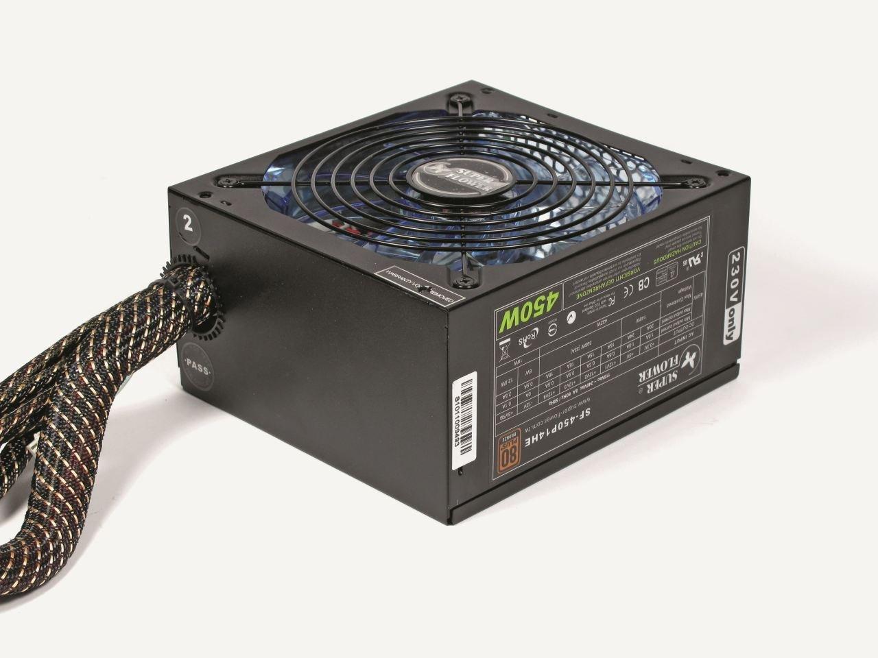 [29/11/2012] 3D: Mit 0,5 Sone ist das Super Flower Amazon SF-450P14HE schon in stiller Umgebung klar wahrnehmbar. (40 Euro)